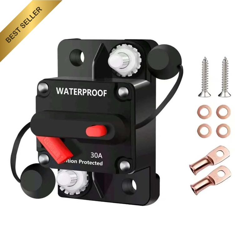30A Automotive Circuit Breaker Resettable Fuse Holder 12V–48V DC Waterproof Inli