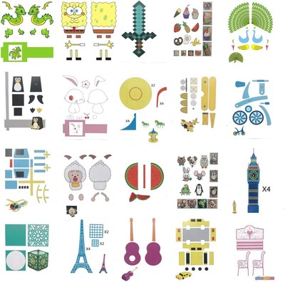 40 Patterns 3D Printer Drawing Molds Paper Stencils for Printing... 