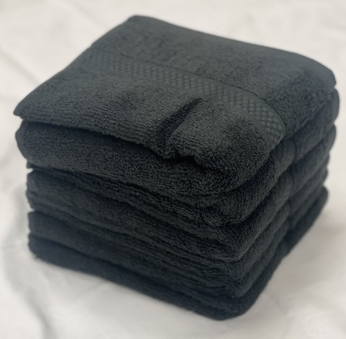 6 Piece Hand Towels- Black