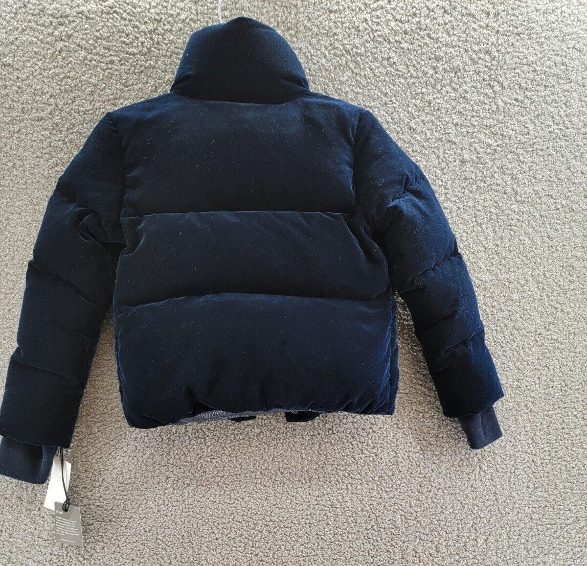 SAM. Sophia Velvet Puffer Jacket Girls 8 Navy Stand Collar Front Snap Closure - Picture 11 of 17