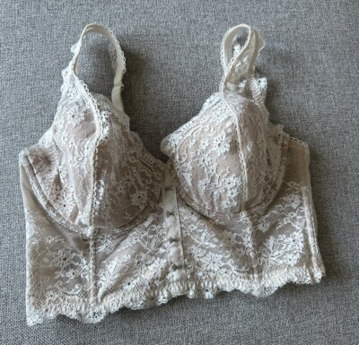 NWT Victorias Secret Bra 36D Dream Angels Bustier White Lace Lined Demi