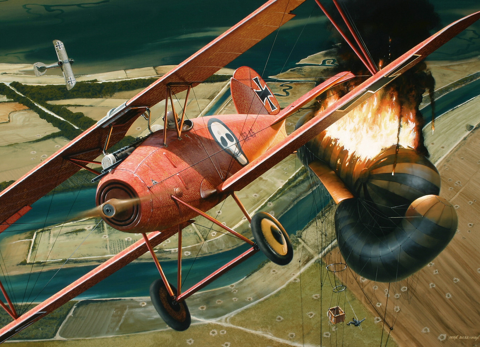 Aviation ace Art Post card Battle of the Piave, Hauptmann Godwin von Brumowski