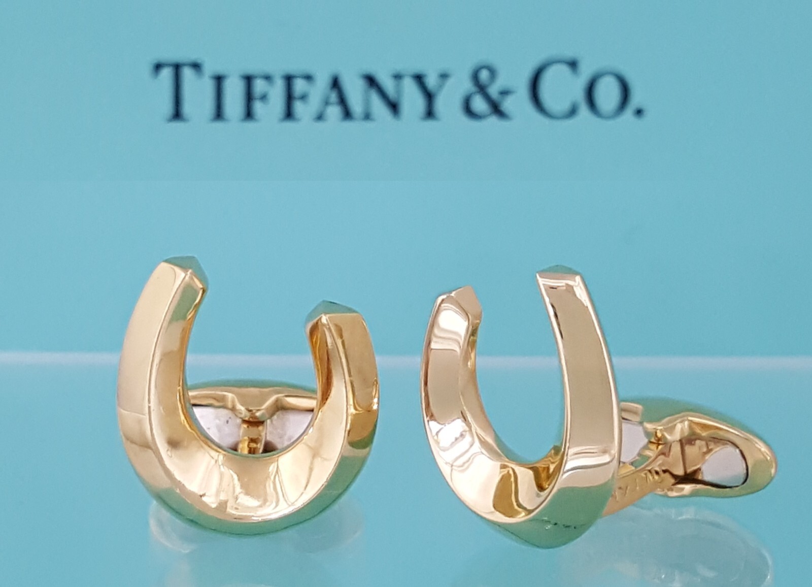 Vintage Tiffany & Co 18k Yellow Gold Horseshoe Cufflinks