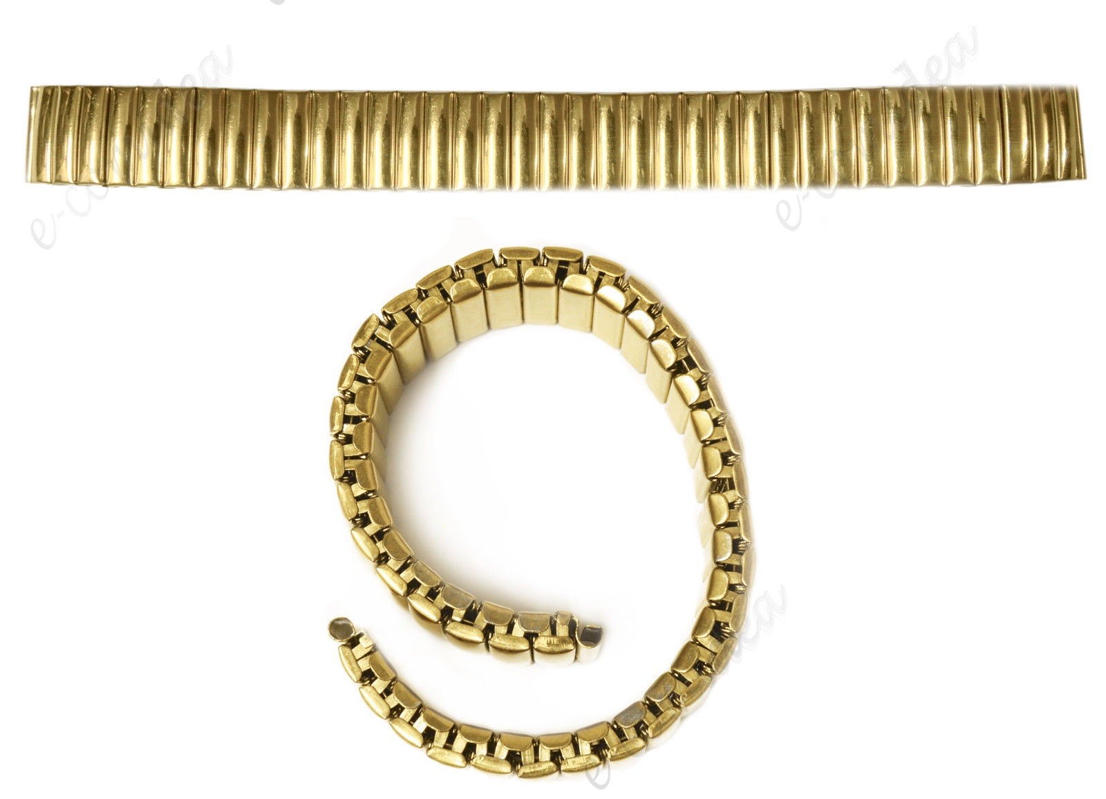 Cinturino Elastico Metallo Universale Ricambio Orologio Larghezza 18mm Oro lac