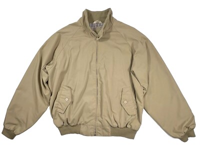 VTG SCHOTT NYC SPORTSWEAR Bomber Jacket Men s Size XL Tan Plaid Liner Full Zip