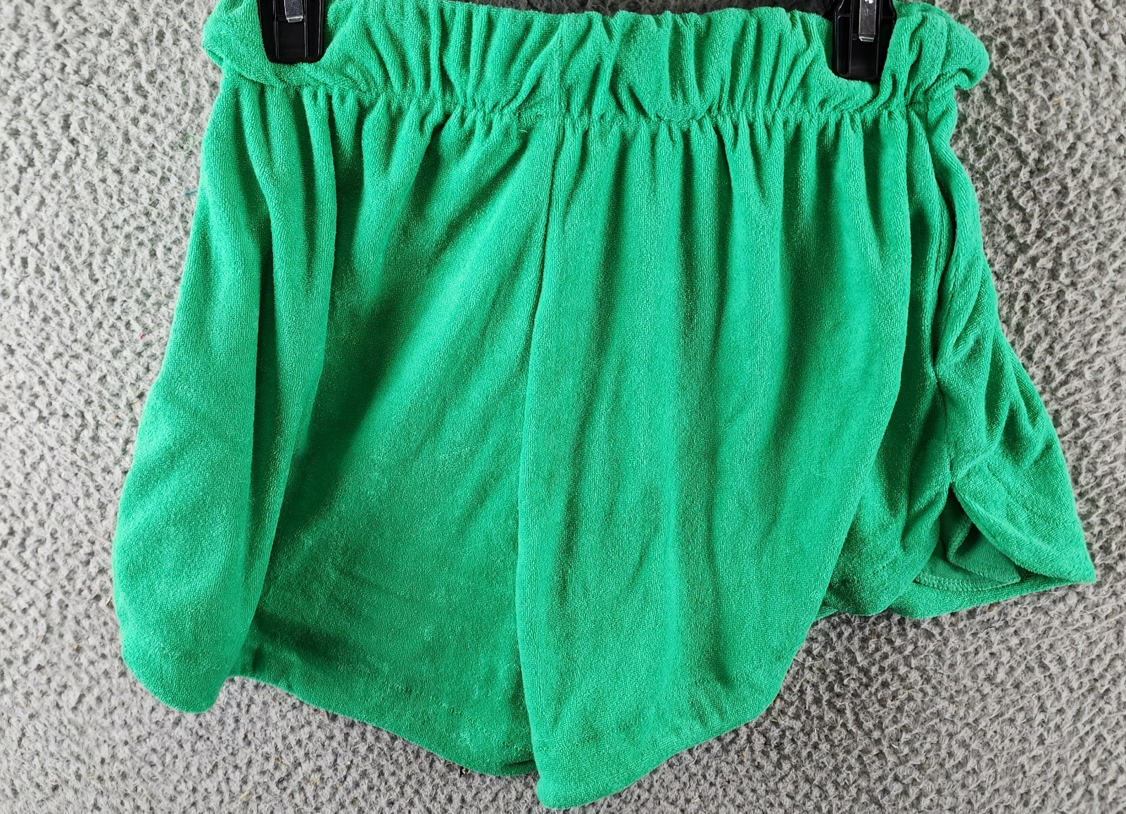 Elan Elastic Waistband Swim Cover Up Shorts Women's S Green Bright Solid Pull On - Picture 17 of 19