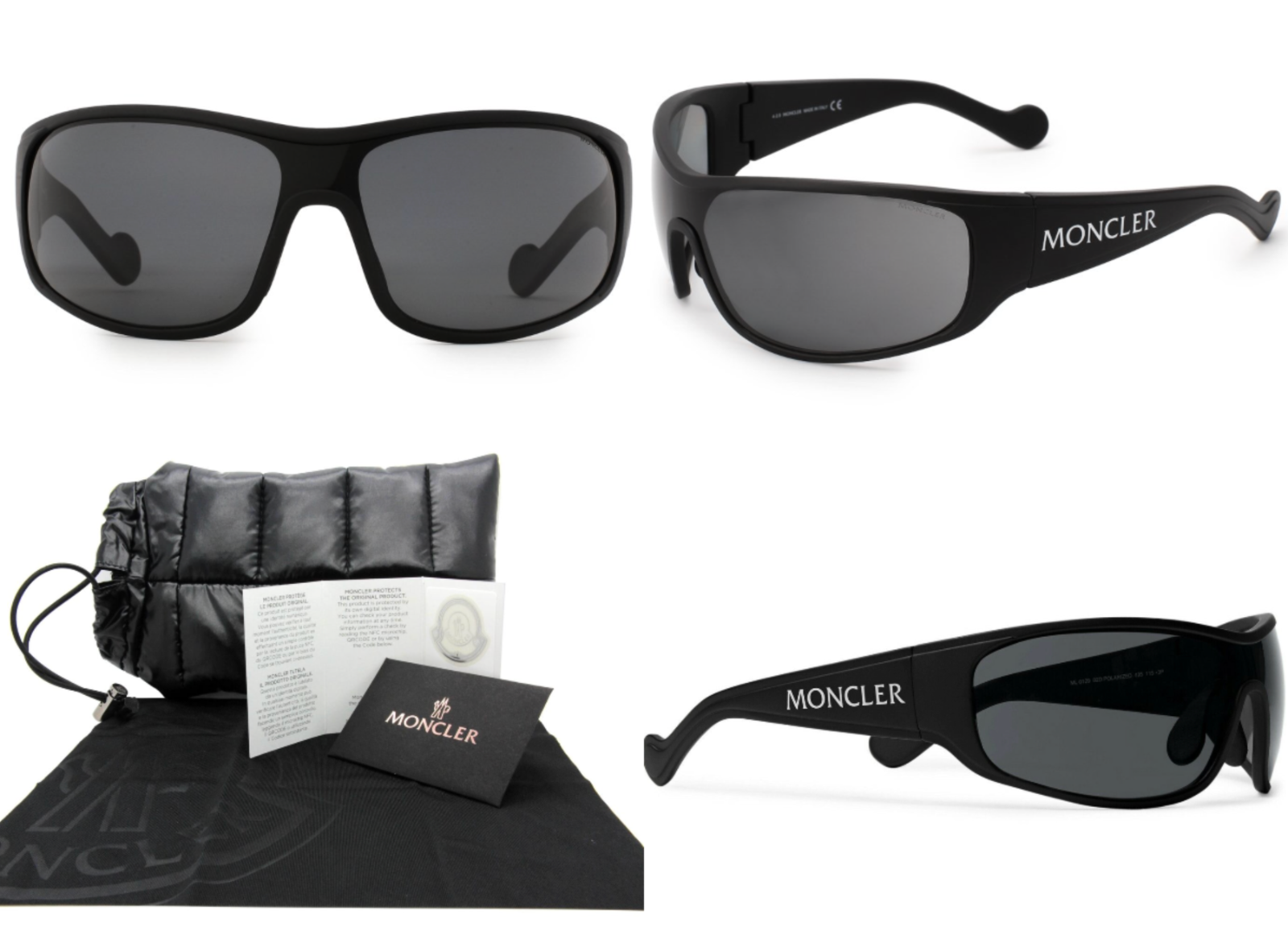 Pre-owned Moncler Eyewear Sunglasses Shield Glasses Ski Mask Visor In Gray