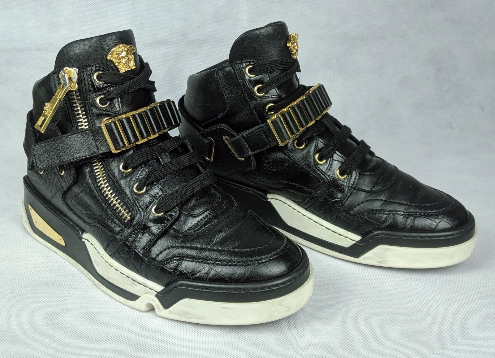 versace leather high top sneakers