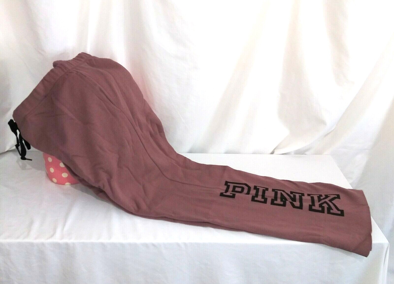 Pre-owned Victoria's Secret Victorias Secret Pink Graphic Boyfriend Slouchy Sweatpants Sweat Pant L In Cocoa Powder