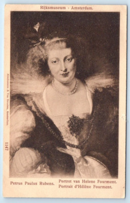 Portrait d'Helene Fourment Petrus Paulus Rubens AMSTERDAM UDB Postcard