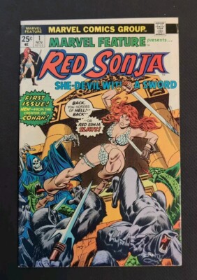 Marvel Feature #1 1975 Fine Marvel Comics Red Sonja 