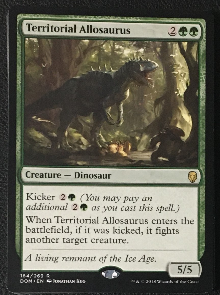 Territorial Allosaurus 1x FOIL DOM MTG Dominaria Rare MINT green Territorial Allosaurus 1x FOIL DOM MTG Dominaria Rare MINT green