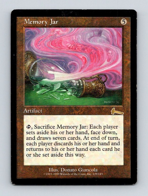 Memory Jar Artifact 129 Urza's Legacy Rare MTG Magic The Gathering