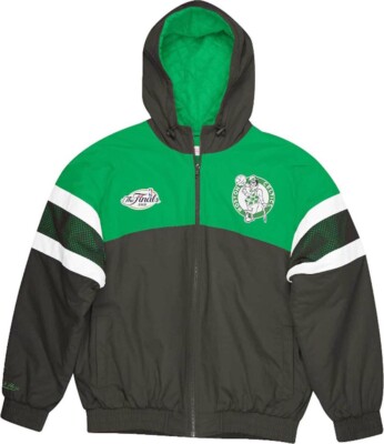 Pre-owned Mitchell & Ness Boston Celtics Nba Team Prospect Heavyweight Jacket Black Anorak In Multicoloured