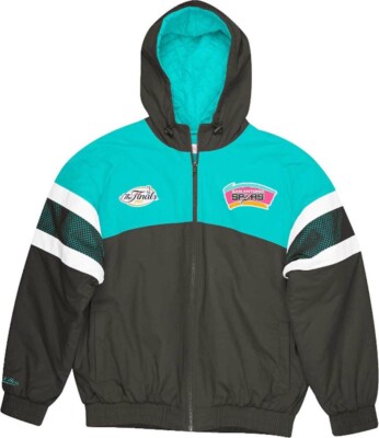 MITCHELL & NESS MITCHELL & NESS SAN ANTONIO SPURS NBA TEAM PROSPECT HEAVYWEIGHT JACKET BLACK