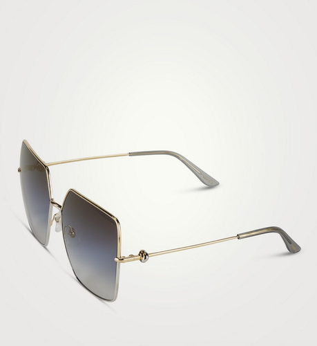 Pre-owned Cartier Ct0361s-001 Gold Sunglasses In Gray