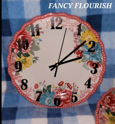 NEW BEAUTIFUL CUSTOM MADE Pioneer Woman FANCY FLOURISH Clock NEWEST PATTERN