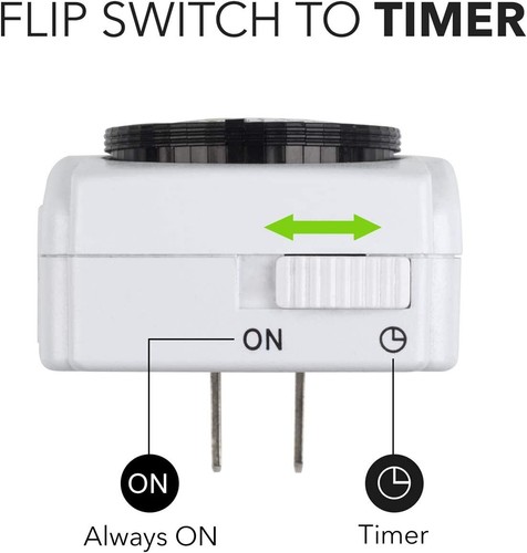 BN-LINK Indoor 24-Hour Mechanical Outlet Timer Daily use, 2 Pack, 2 or 3 Prong
