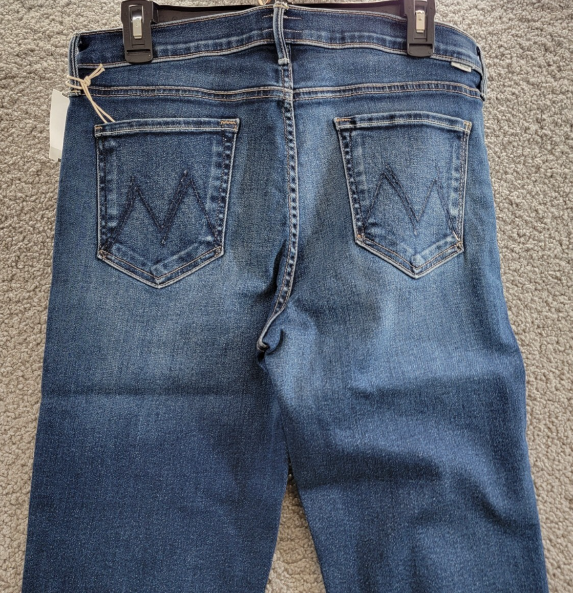 MOTHER The Outsider High Rise Ankle Fray Flare Jeans Women's 32 Uncharted Button - Picture 12 of 18