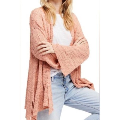 FREE PEOPLE In My Element Kimono Sweater S Peach Cardigan