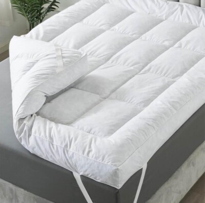 5'' Goose Duck Feather Bed Extra Thick Mattress Topper Pillowtop 100% Cotton