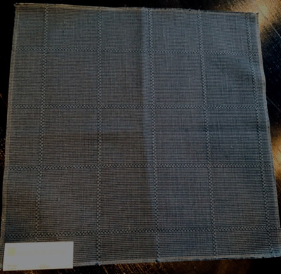 HIGHLAND COURT Embroidered Checks in Indigo 17 3/4'' Textural Fabric Sample