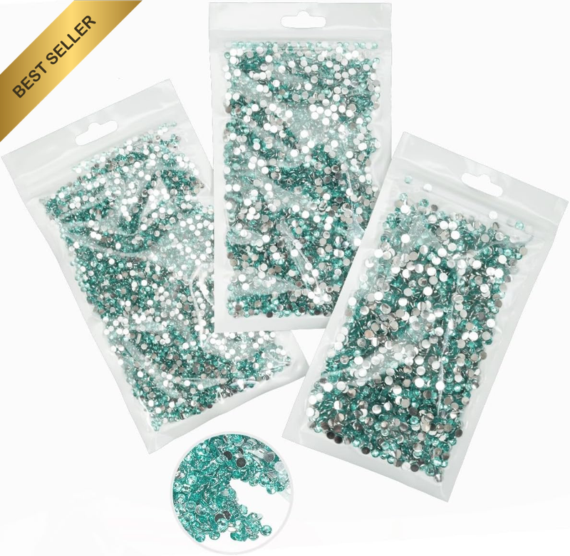 16000PCS Aquamarine Resin Rhinestones for Crafting 3Mm 4Mm 5Mm Lake Blue Flatbac