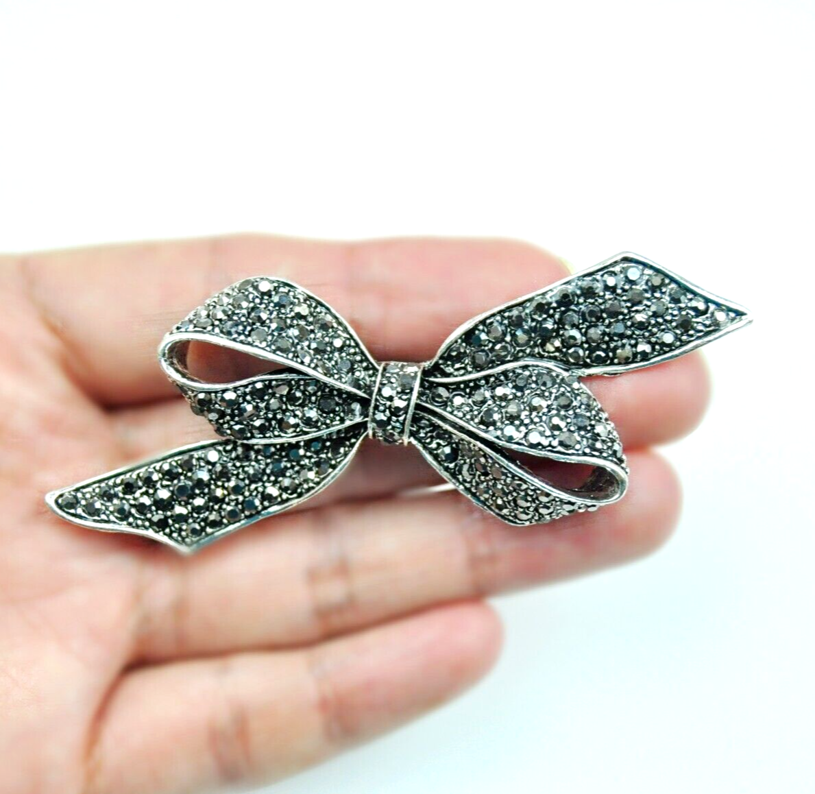 black brooch bow design crystal pin elegant rhinestone brooches woman gift
