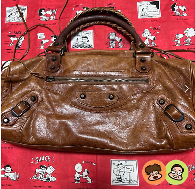 BALENCIAGA THE TWIGGY 2Way Leather Shoulder Bag Hand bags Brown Used Japan  | eBay