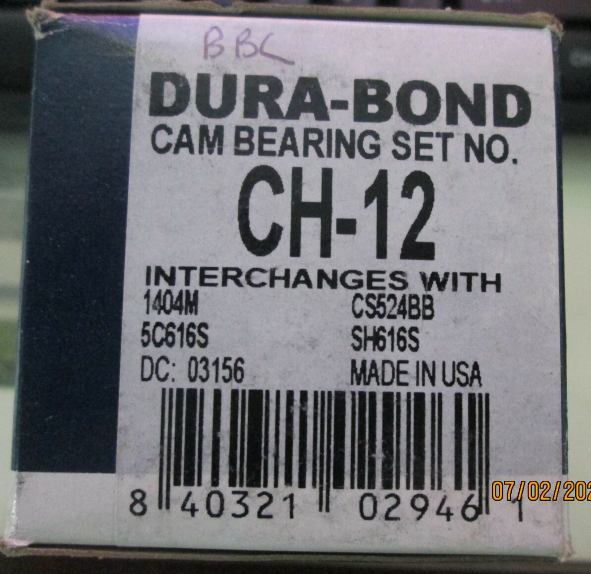 Dura-Bond Cam Bearing Set BBC Dura-Bond Cam Bearing Set BBC