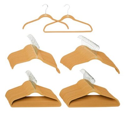 The JOY Huggable Hangers 100-piece Anti-Microbial ~ Sand/Chrome Clean Boss Set