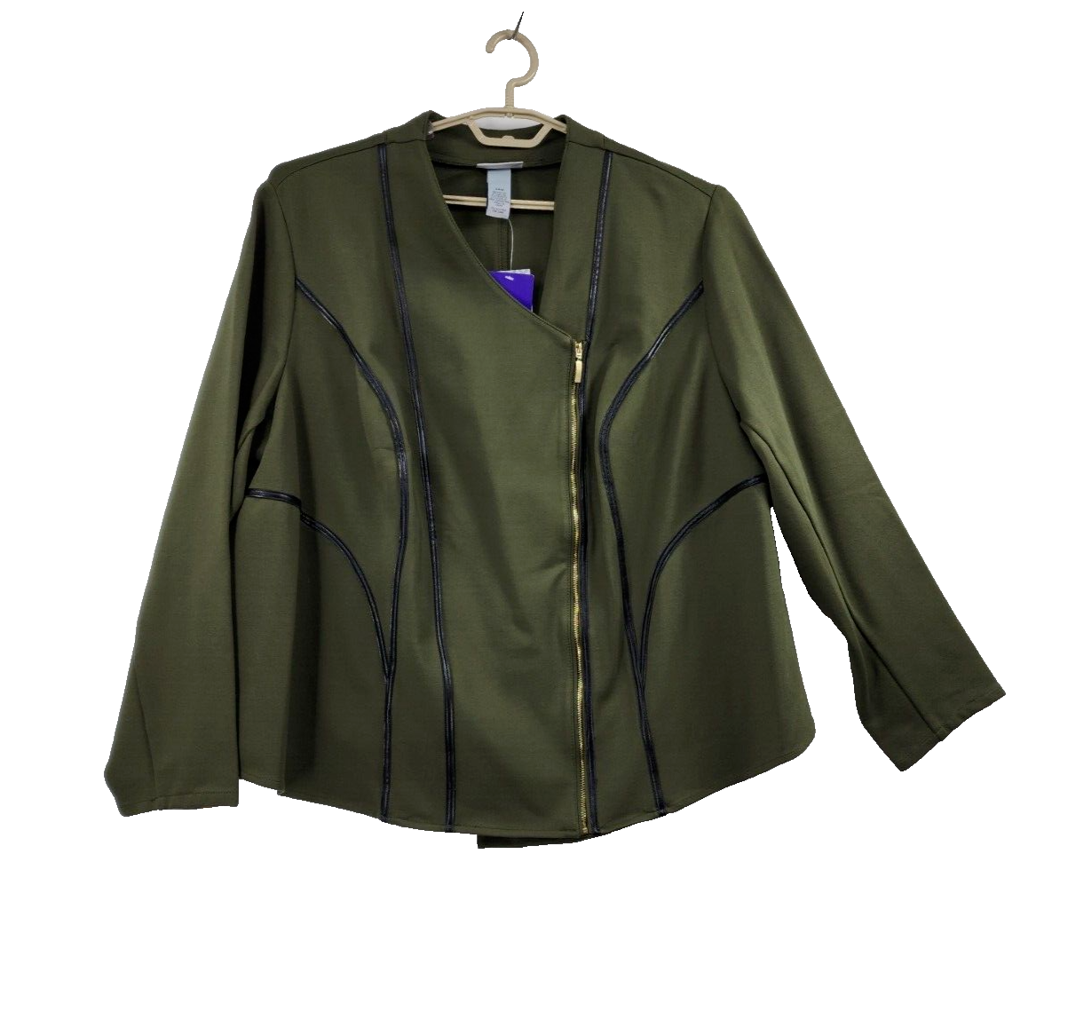 Women's 28W 2Pc Top Skirt,   Catherines Curvy, Green  Zip Top Skirts