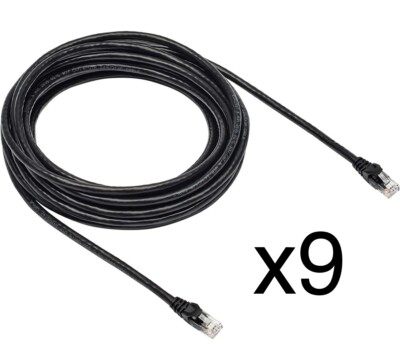 Amazon Basics RJ45 Cat-6 Gigabit Ethernet Patch Internet Cable - 9 Pack, 25 Feet