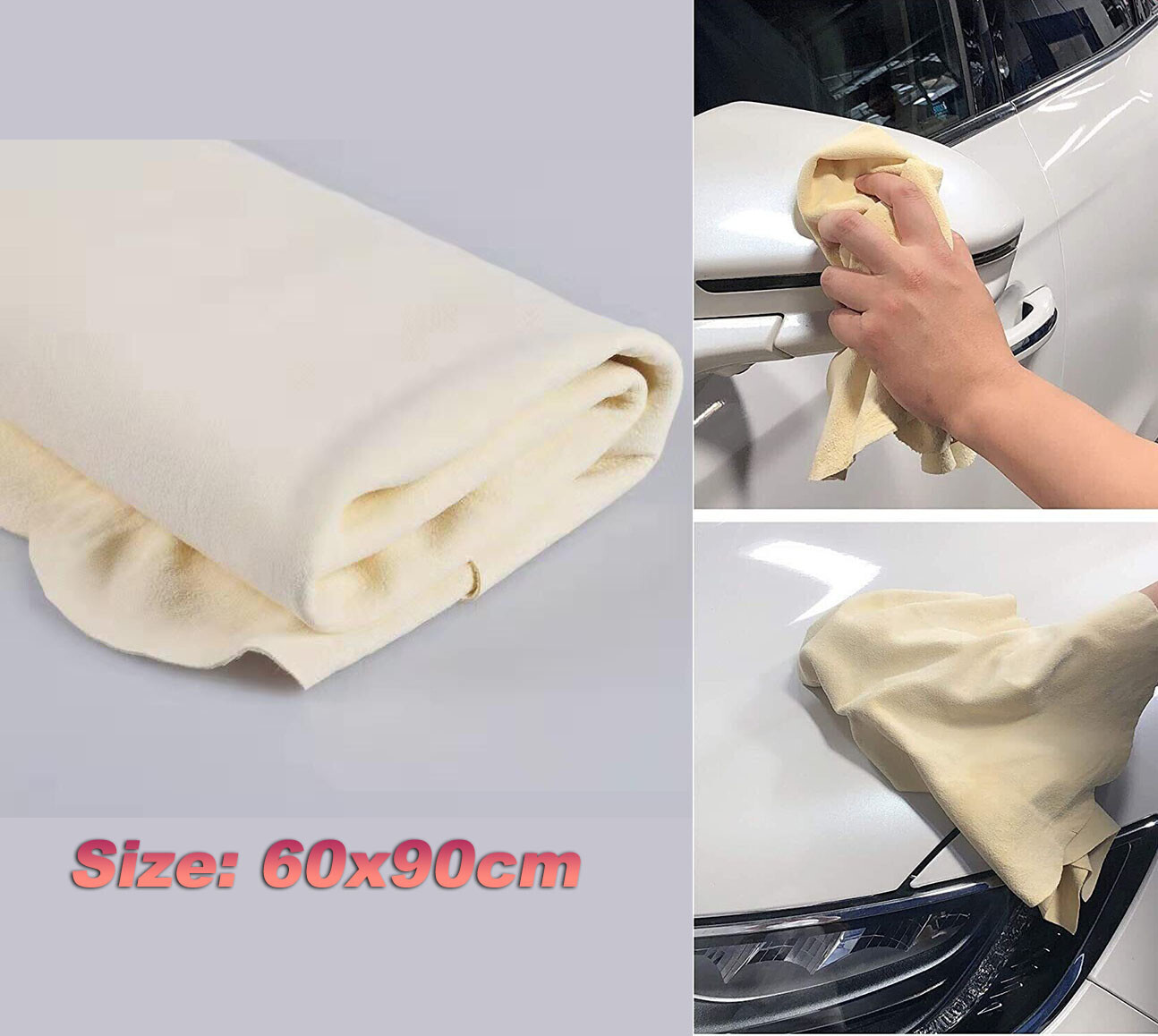 Natural Chamois Leather Car Cleaning Cloth Washing Absorbent Drying Shammy Towel