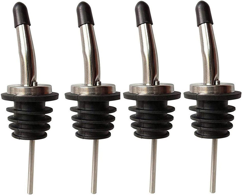 4 Pcs Oil Spout Pourers Bottle Spout Olive Oil and Vinegar with Dust Caps