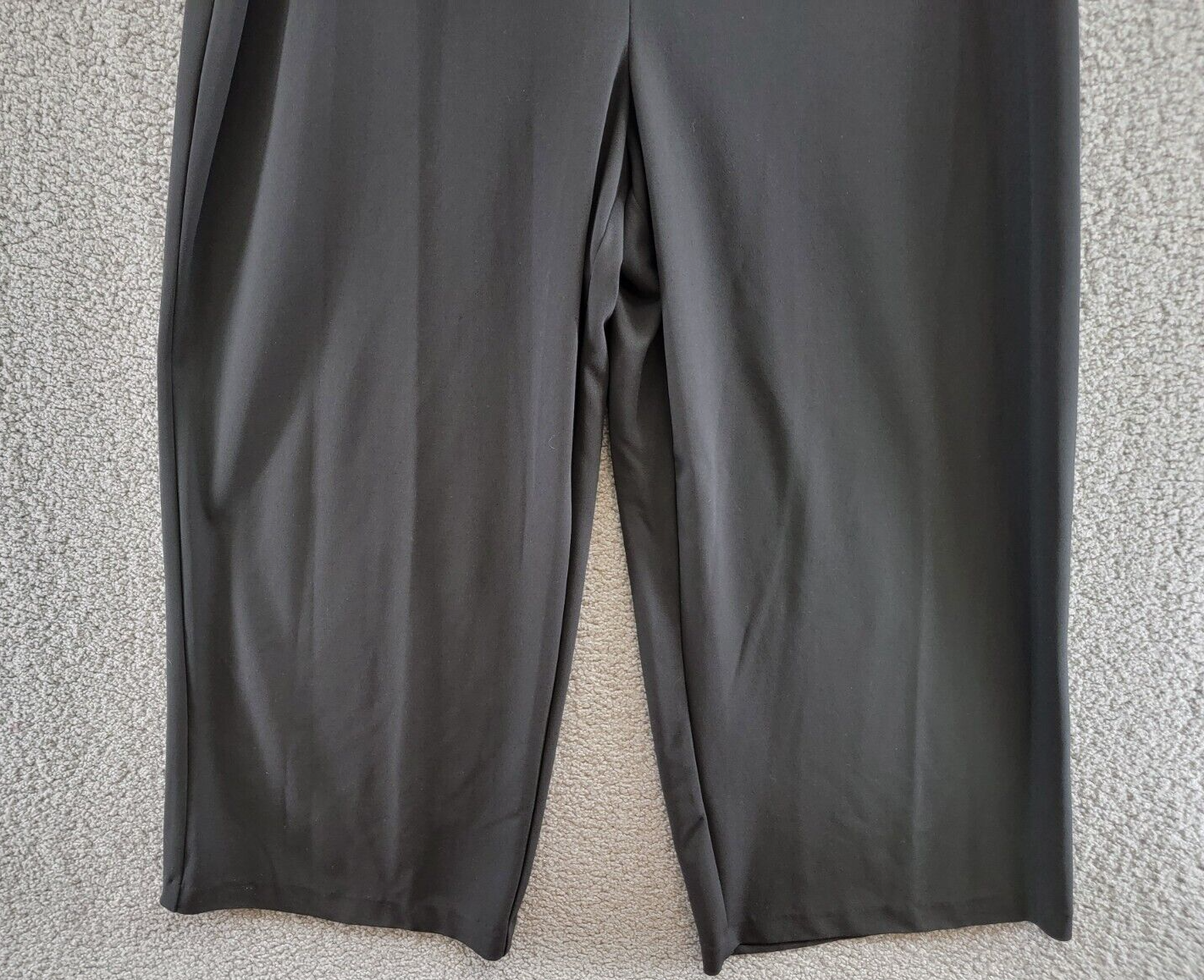 Adrianna Papell Plus Lace Trimmed Crepe Jumpsuit Women's 22W Black Zip Closure - Picture 4 of 19