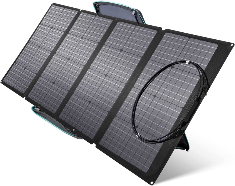 160 Watt Portable Solar Panel for Power Station, Foldable Solar Charger with Adj