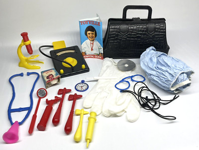 Vintage Hasbro Toy Doctor Kit Hospital Nurse Medical Bag Play Set