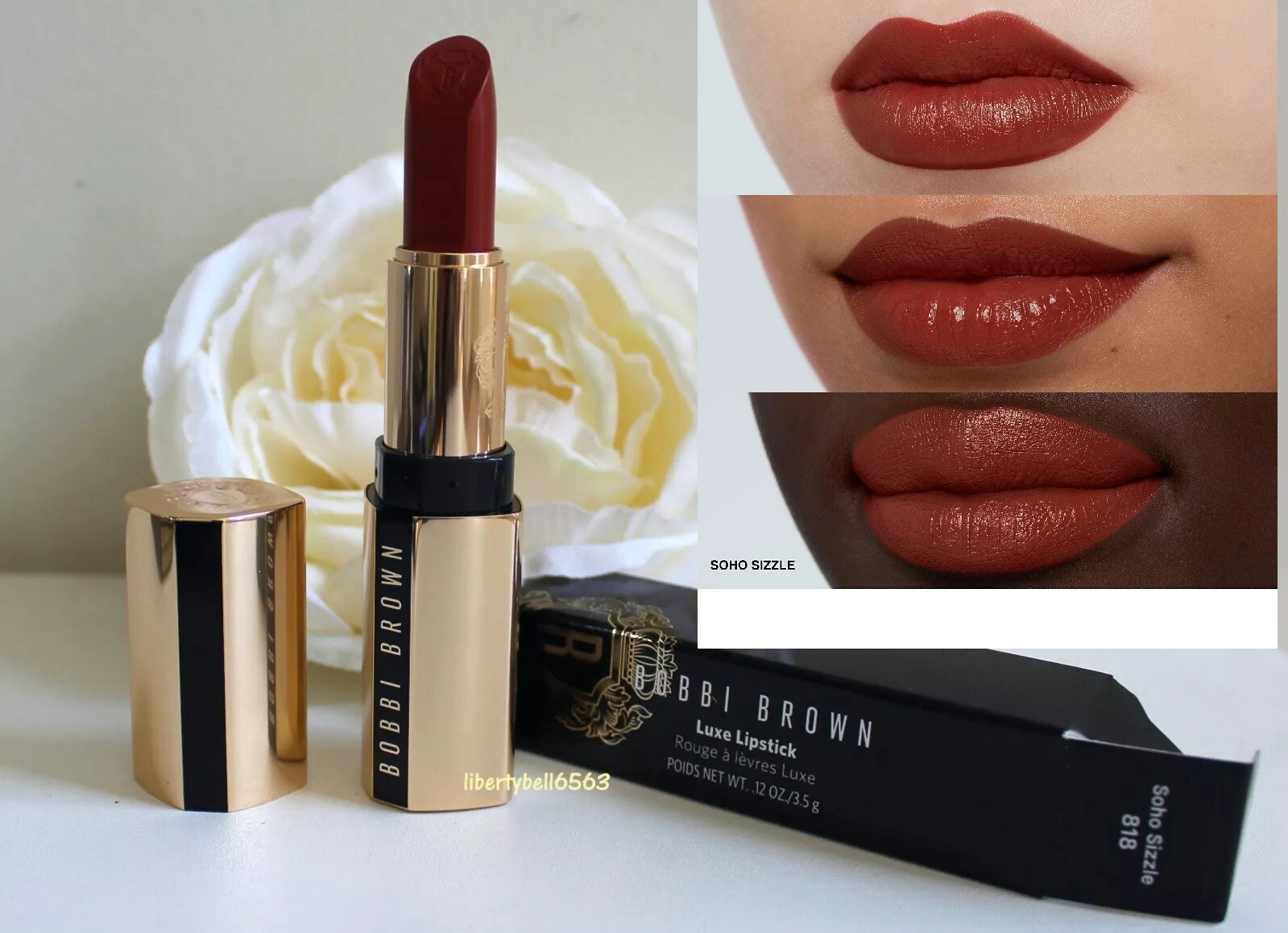 BOBBI BROWN リュクス リップスティック 818 ソーホーシズル Bobbi Brown Luxe Lipstick - Soho Sizzle 818 - Full SIze 0.12