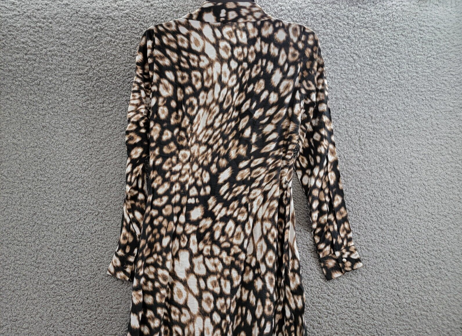 Vero Moda Josie Rika Shirt Dress Women's XS Brown Multi Button Tie Closure L/S - Picture 14 of 19