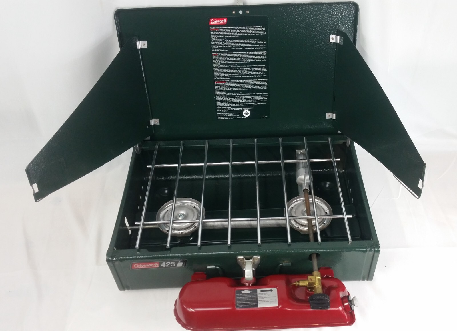 Vintage 1998 Coleman Model 425 , 2 Burner Compact Camp Stove Made in