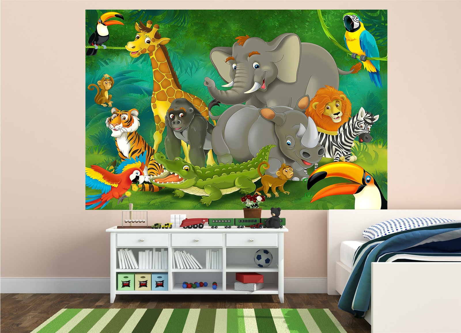 Poster xxl Kinderzimmer Dschungel Tiere Wandbilder Wand Deko Bilder