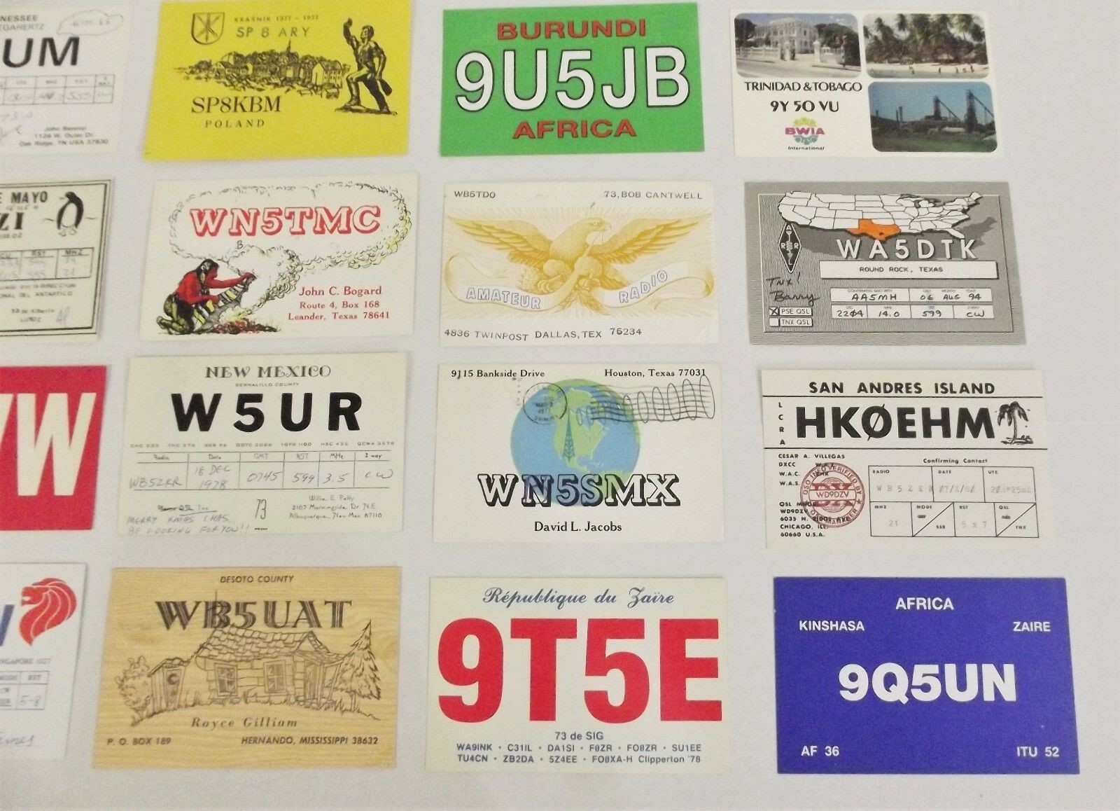 Ham Radio QSL Cards Vintage 100 Mixed Lot Postcards? International & USA #203HRL