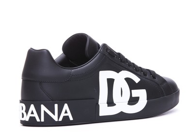 Pre-owned Dolce & Gabbana Portofino Sneakers In Black