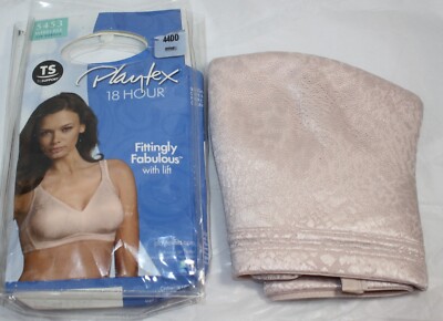 NEW PLAYTEX 18 Hour wirefree BRA FITTINGLY FABULOUS with lift 5453 44DD SEASHELL