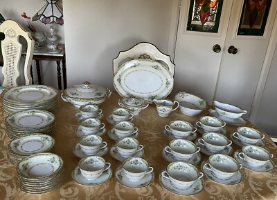 NORITAKE -Japan -LARUE -Dinnerware Set-  7 Pieces -8  Place Setting +Serving Pc.