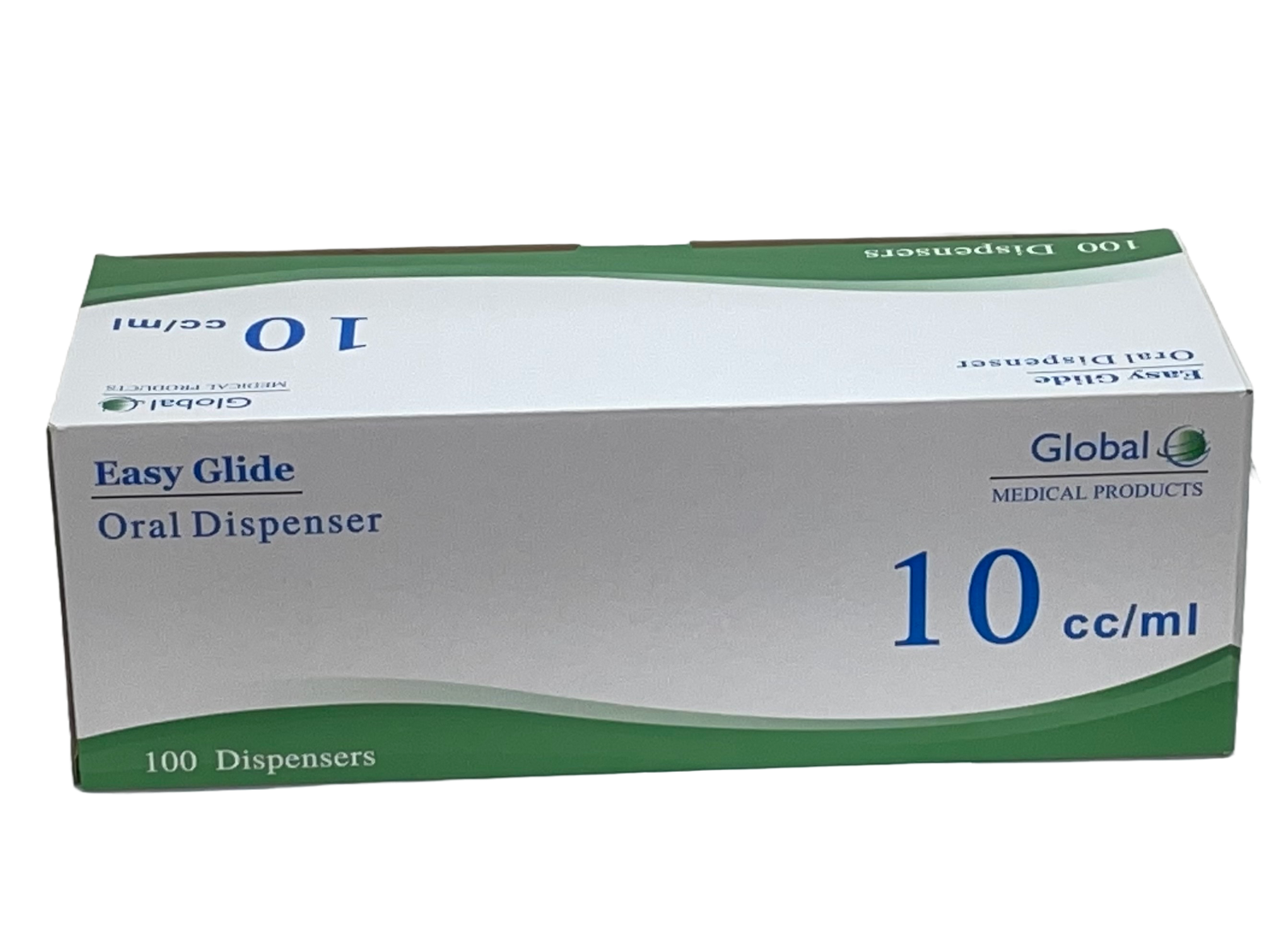 Easy Glide 10ml 10cc Oral Syringe, Sterile, Caps Included, 100 Pack