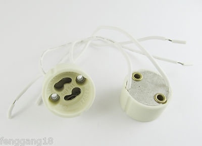 1pcs GU10 Socket Lamp Holder Base Ceramic Cable Wire Connector Adapter Fixture
