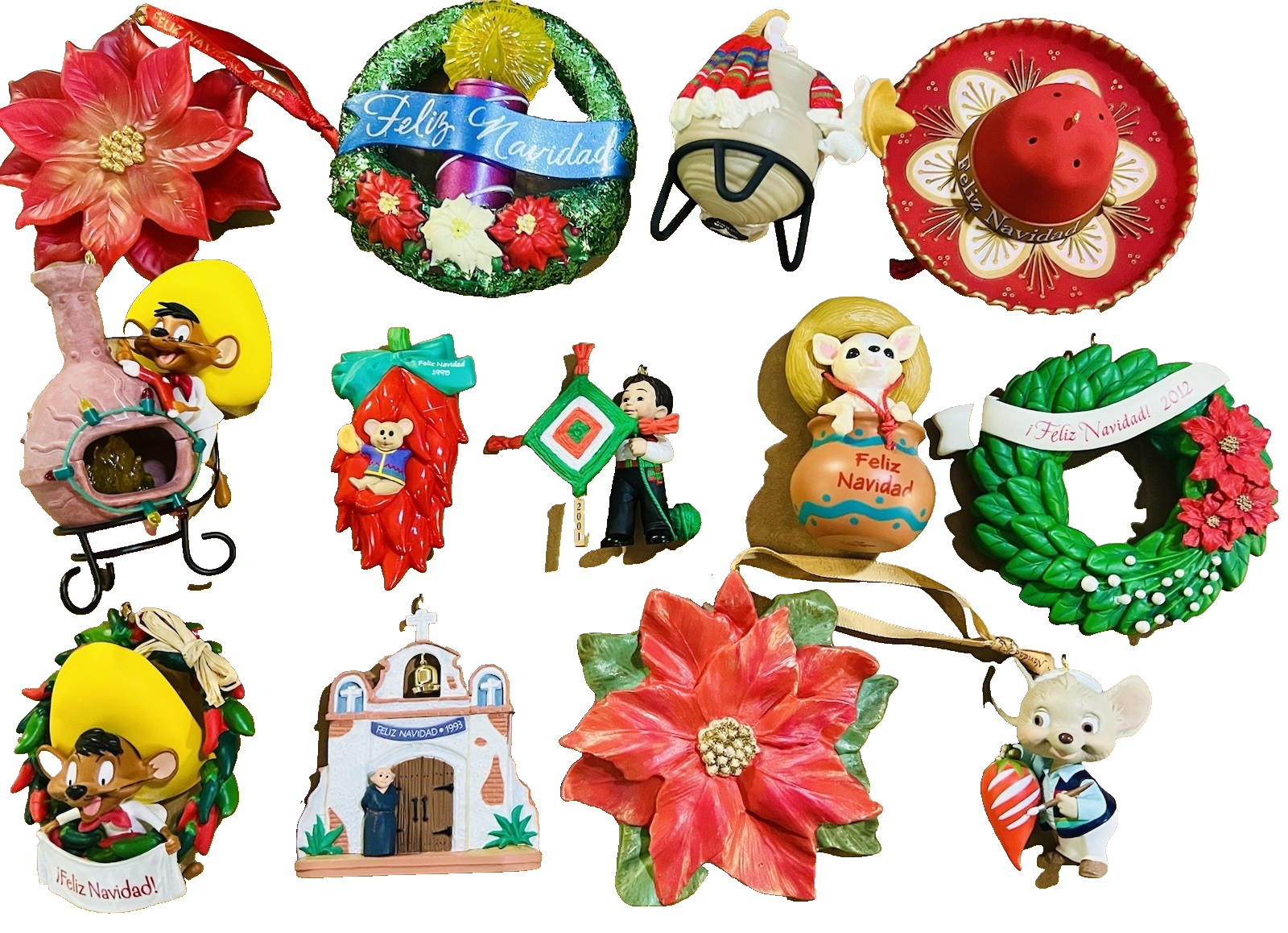 15 Hallmark Feliz Navidad Keepsake Ornaments Hispanic 🎶 Sombrero Gonzales Angel