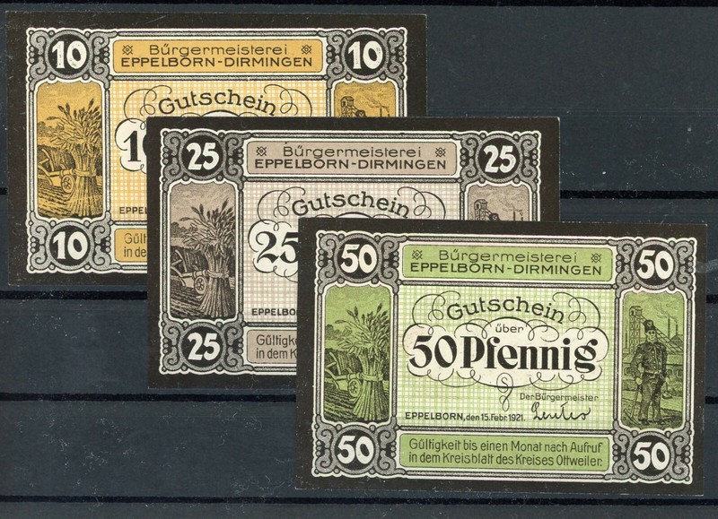 Eppelborn - Dirmingen 3 Scheine Notgeld .................................2/19364